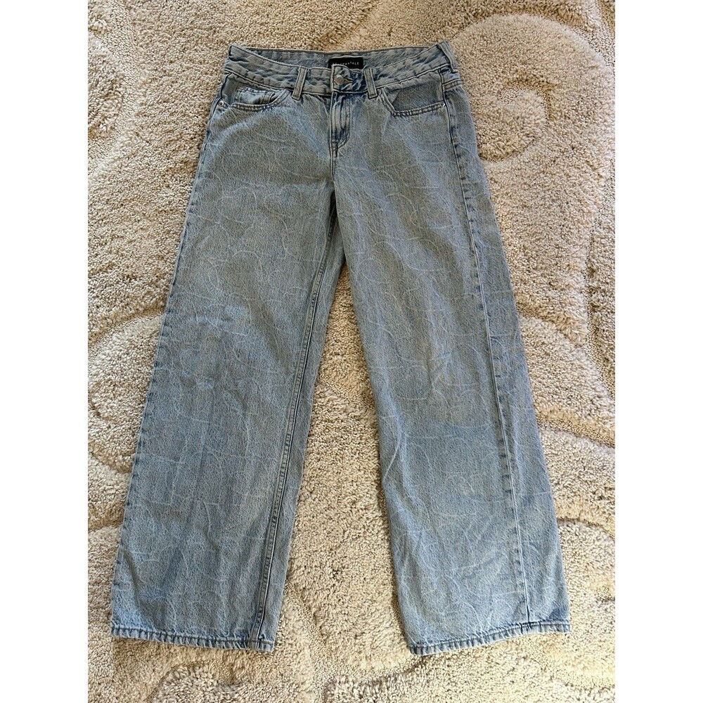 Aeropostale Aero Baggy Wide Leg With Heart Pattern Size 2 Short Women’s Jeans